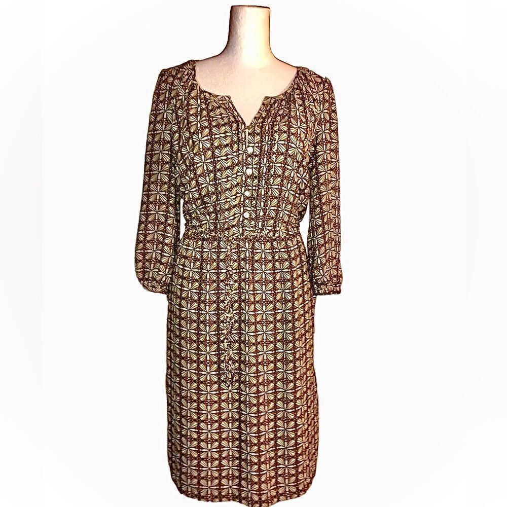 Daniel Rainn long sleeve dress with braided belt and pockets Sz Xs